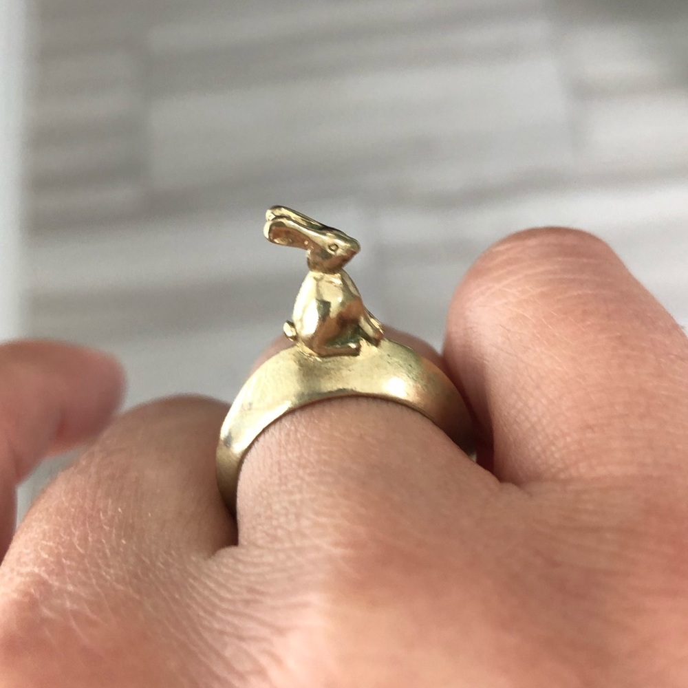 Brass Rabbit ring OSFA